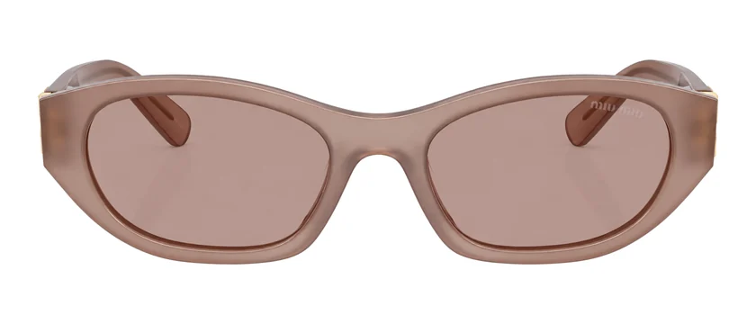 Óculos de sol Miu Miu MU A03S, acetato rosé com lentes rosadas
