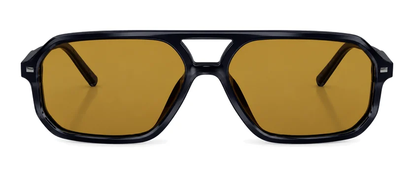 Óculos de sol Tom Ford, aviador azul-marinho com lentes âmbar